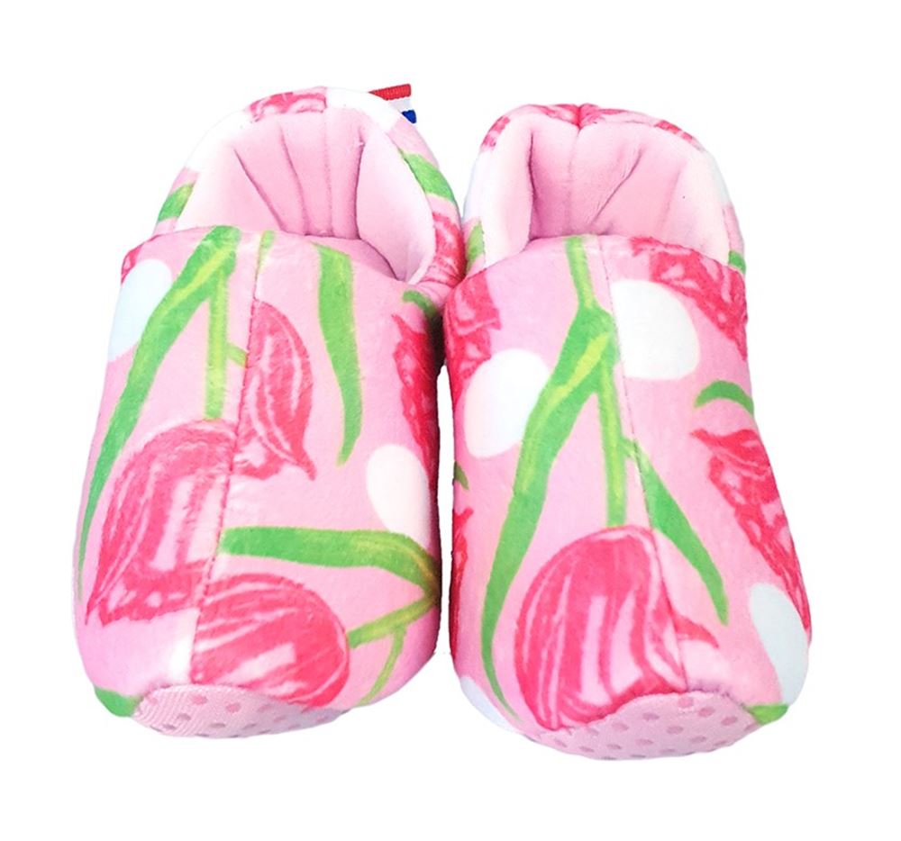 Pantoffels tulpen print. maat 31-35.