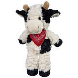 Knuffelkoe met sjaaltje. 27 cm.