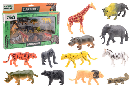Johntoy Wildtier-Spielset – Tierwelt 12-teiliges Spielzeug.