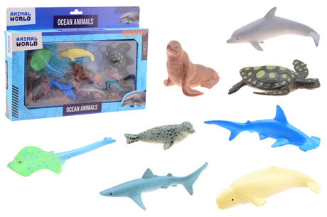 Johntoy Meerestiere-Spielset – Tierwelt – 8-teiliges Spielzeug.