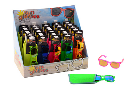 Johntoy zonnebrillen met bewaarhoes 5 assorti