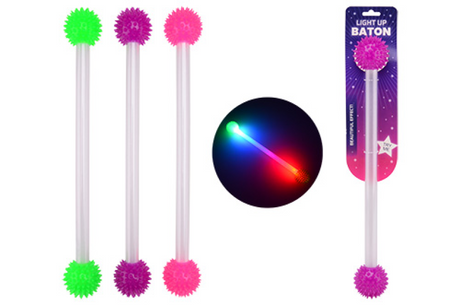 Johntoy twirl stick met licht - 3 assorti