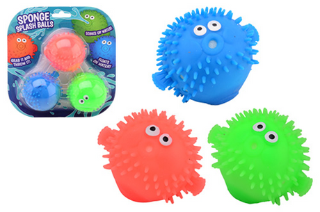 Johntoy Aqua Fun flauschige Schwamm-Wasserbälle 3 Stück auf Karte