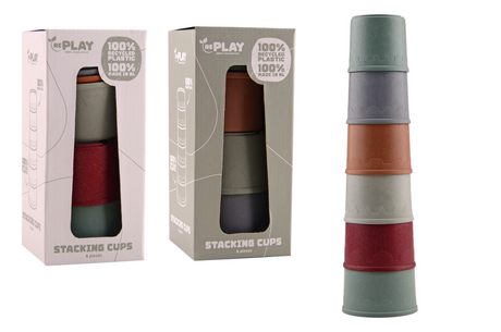 Happy World Stapelbecher aus 100 % recyceltem Kunststoff – 10 Stück.