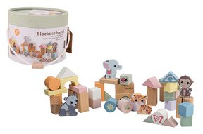 Jouéco ® - Holzklötze der Wildies-Familie in Tonnen à 50 Stück