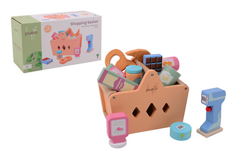Jouéco – Einkaufswagen mit Lebensmitteln und Scanner – 17,3 cm