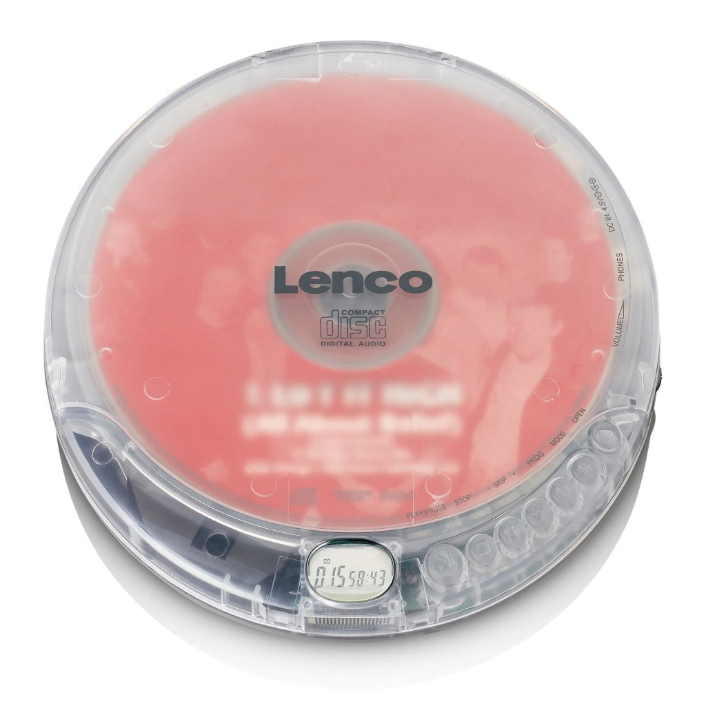Lenco Lenco CD-012TR Tragbarer CD-Player mit Ladefunktion, transparent