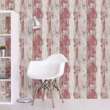 Niederländische Wandbedeckung Tapete Holzrot und Beige