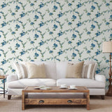 Niederländische Wandverkaufsabdeckungen Niederländische Wandverkleidung Wallpaper Blume Hell Blau