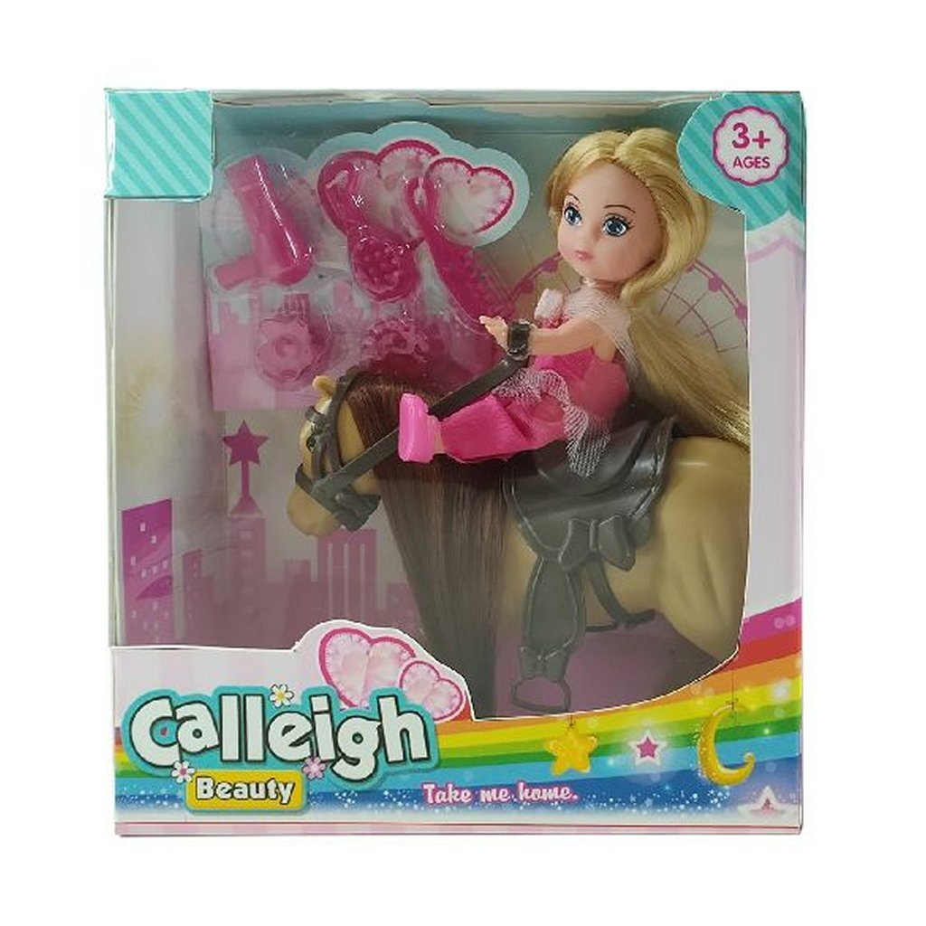 Einfaches Calleigh-Minipferd mit Puppe + Zubehör