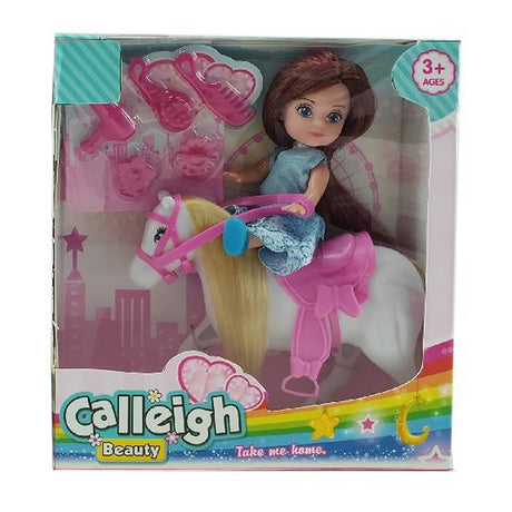 Einfaches Calleigh-Minipferd mit Puppe + Zubehör