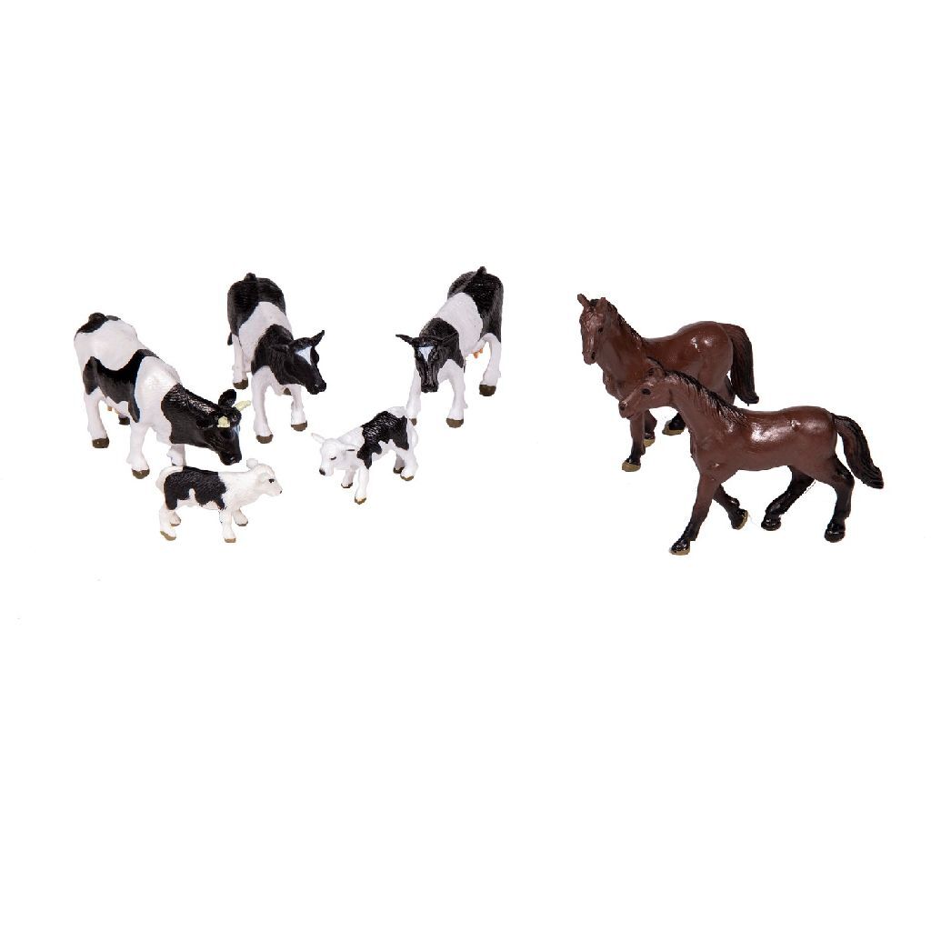 Set mit Kühen und Pferden vom holländischen Bauernhof, 7-teilig