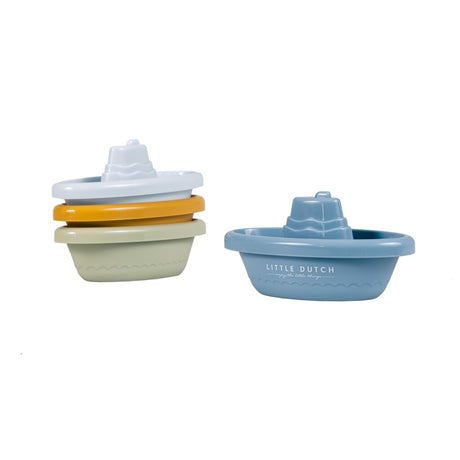 Rubo Toys Little Dutch Badeboote blau – Badespielzeug – 4 Farben – stapelbar – ab 18 Monaten
