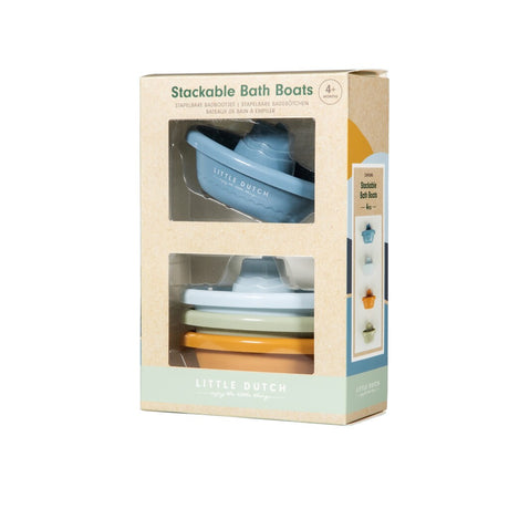 Rubo Toys Little Dutch Badeboote blau – Badespielzeug – 4 Farben – stapelbar – ab 18 Monaten