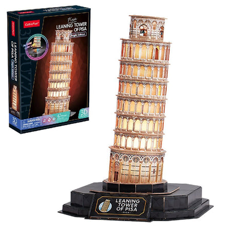 Kubisches lustiges 3D-Puzzle Pisa + Licht 42 Teile