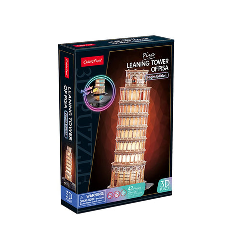 Kubisches lustiges 3D-Puzzle Pisa + Licht 42 Teile