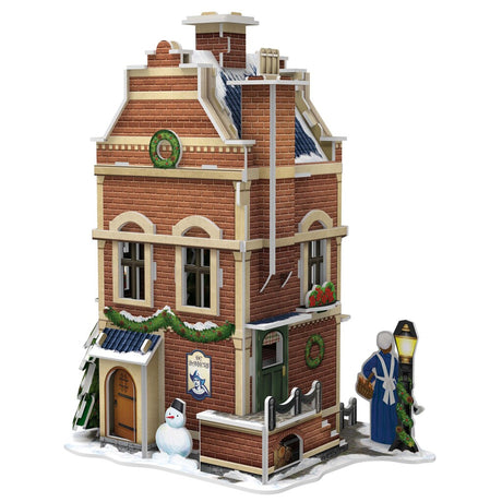 Kubisches lustiges 3D-Puzzle Niederländisches Haus Winterbäckerei + Licht 65 Teile