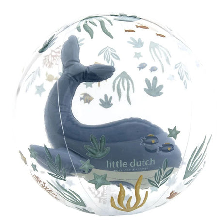 Little Dutch Ocean World Strandball 3D 35 cm transparent