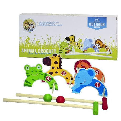 Outdoor spielen Holztiere Krocket