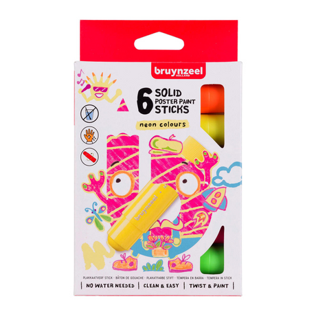 Bruynzeel Gouachestifte Set Neon | 6 Farben