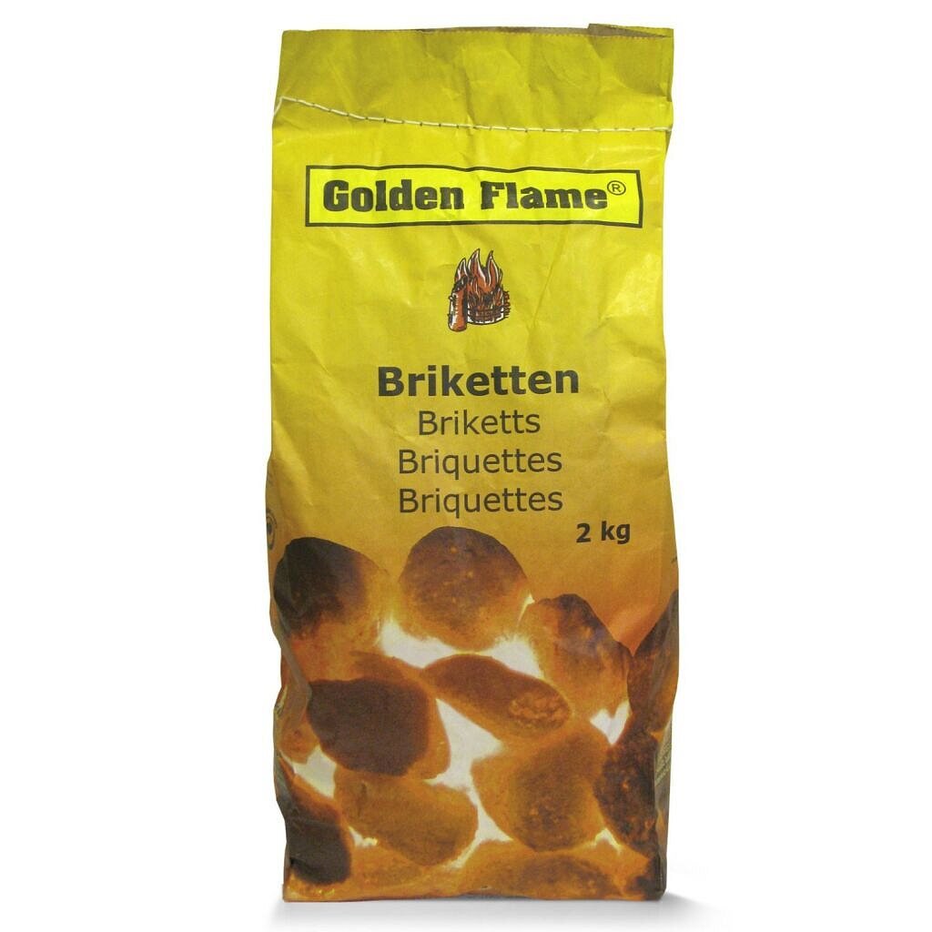 Holzkohlebriketts mit goldener Flamme, 2 kg