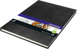Kangaro k-5321 Skizzenbuch, A4, cremefarben, 120 g, leeres Papier, 140 Seiten, Hardcover, Aufdruck Schlangenschwarz