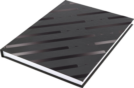 Kangaro K-5585 Dummy-Buch, A5, blanko, Hardcover, 80 Seiten, 140 g/m², schwarzes Design