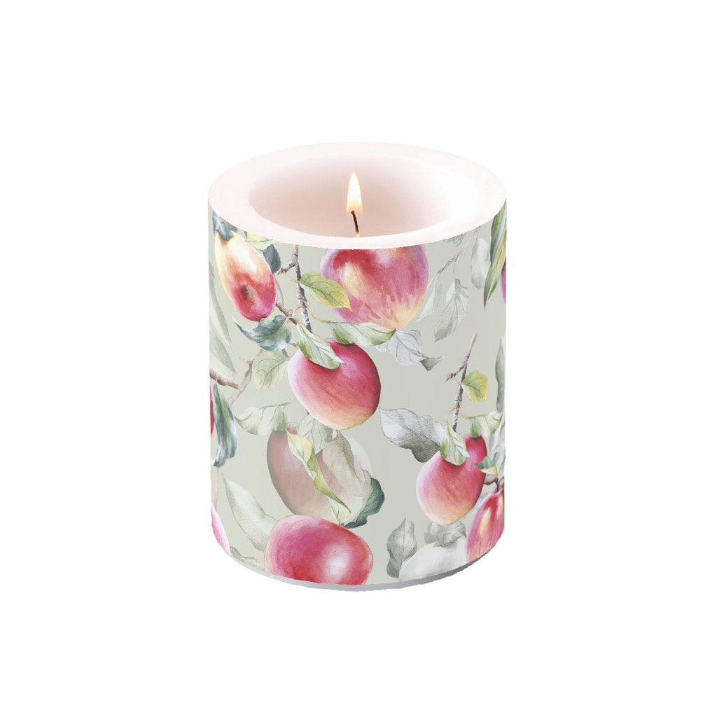Ambiente frische Äpfel Stumpenkerze 75 Brennstunden 10x12 cm