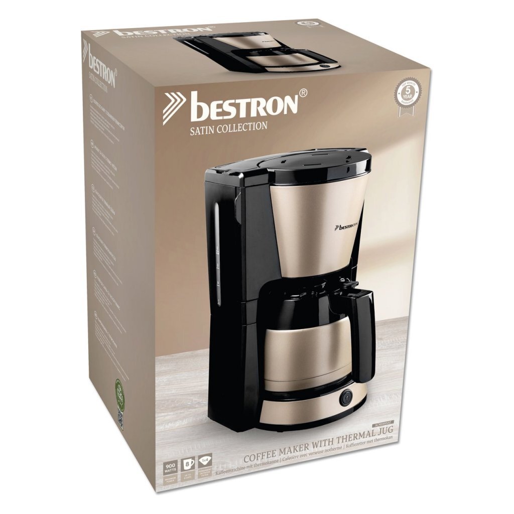 Bestron acm1000sat Satin Collection Kaffeemaschine Beige Schwarz