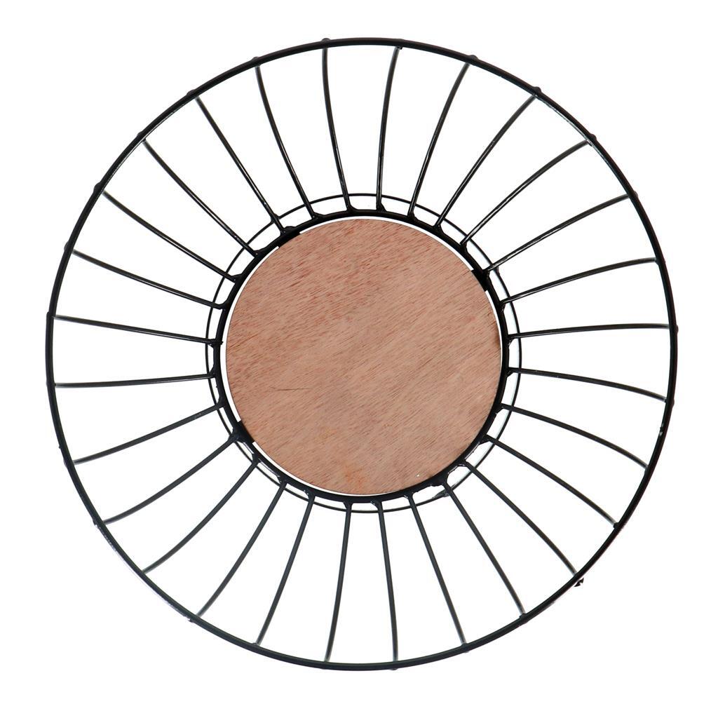 No Brand Obstschale aus Metall, 28 cm, schwarzes Holz