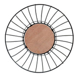 No Brand Obstschale aus Metall, 28 cm, schwarzes Holz