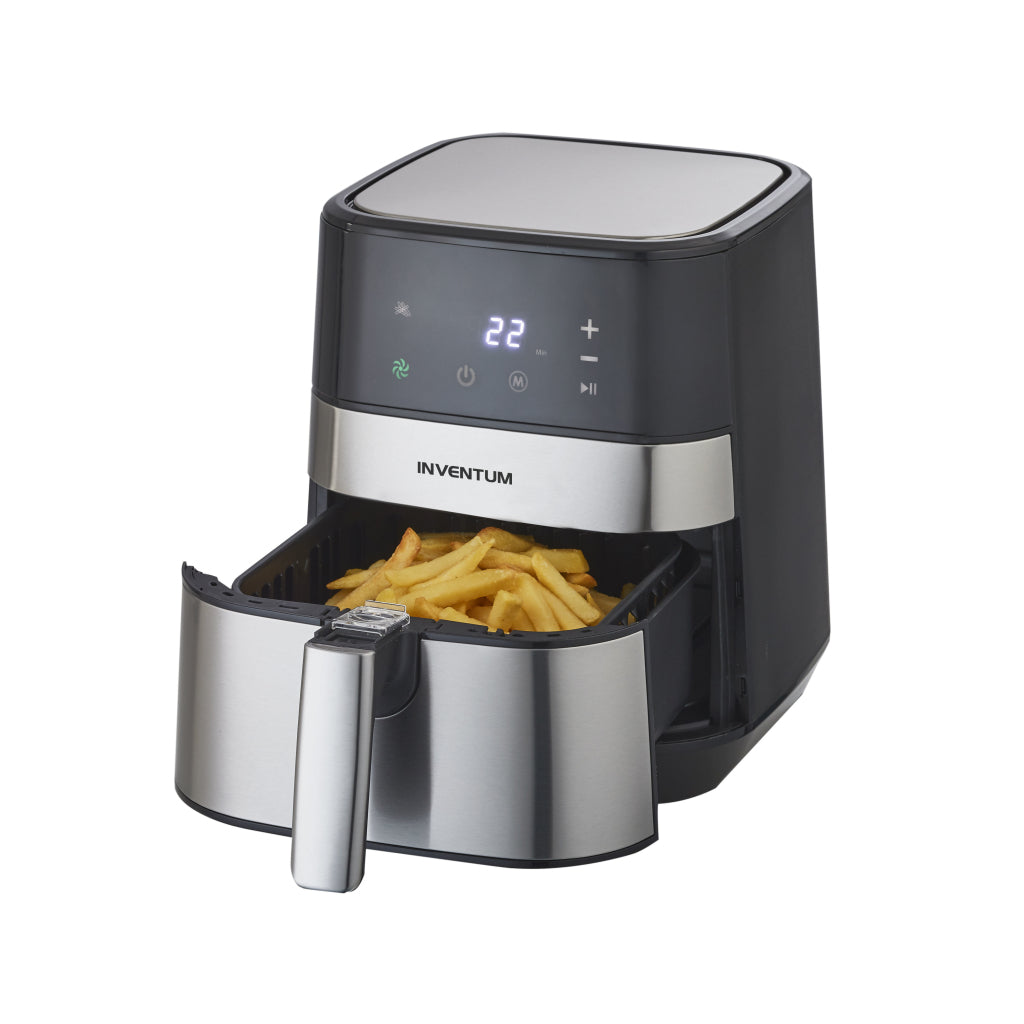 Inventum GF350HLD Heißluftfritteuse 3,5 l 1500 W aus schwarzem Edelstahl