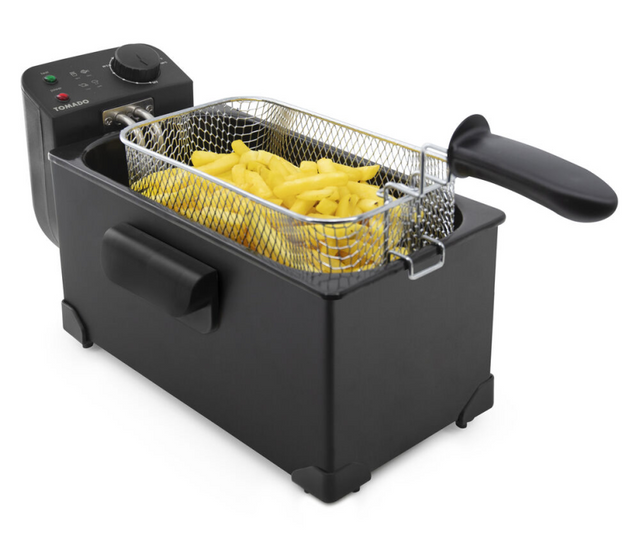 Tomado frituurpan - 3 liter inhoud - koude zone - zwart