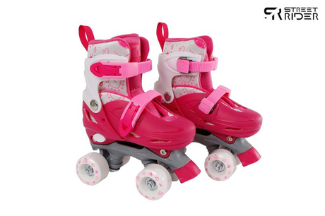 Street Rider Roller Skates Pink Verstellbar, Größe 27-30