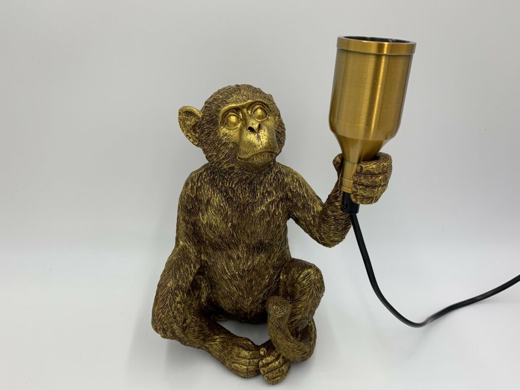 Sonstiges Tischlampe Affe sitzend Gold 17,5x12,5x28 cm