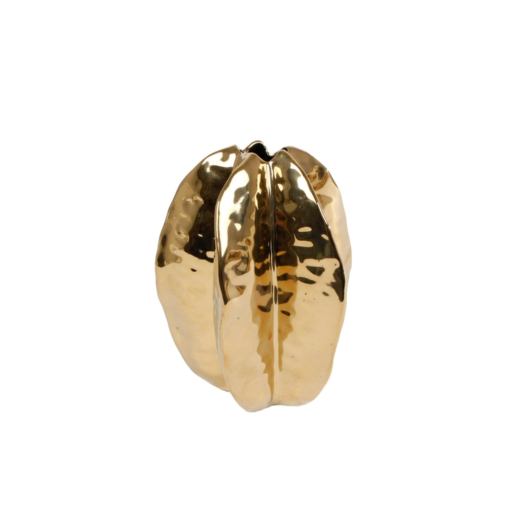 Sonstige Vase Gold Carambola Steingut 12,5x12,5x15,5cm