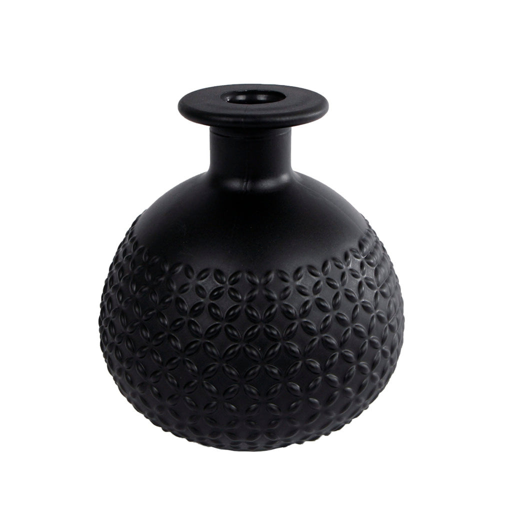 Sonstige Vase Diamantkugel mattschwarzes Glas 11x11x12cm