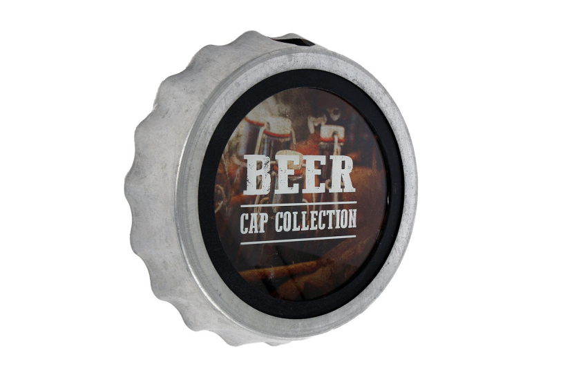 No brand Wanddekoration Bierdeckelkollektion Metall 24x24x5 cm | 2 Stk