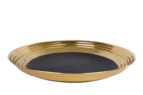 Schaal luuk goud zwart metaal 33x33x4cm