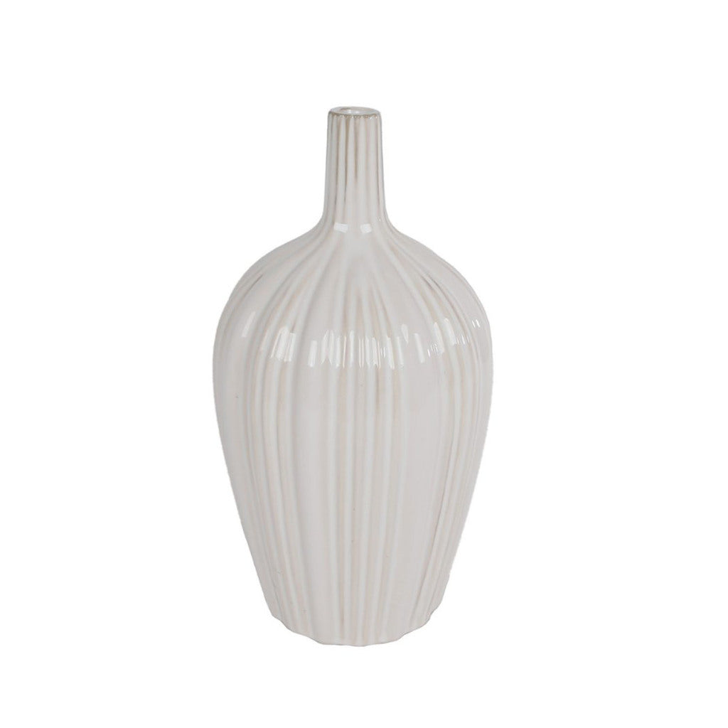 Sonstige Vase Annet m aus weißem Steingut 14,5x14,5x28cm
