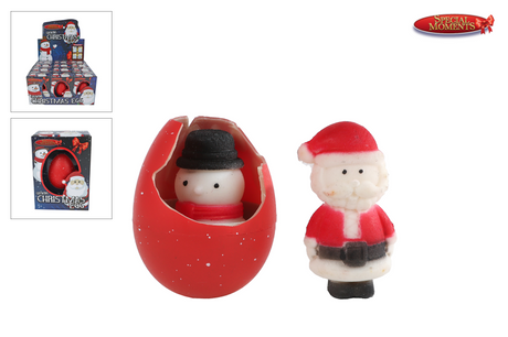 Wachsendes Ei Weihnachtsmann Schneemann, 6cm