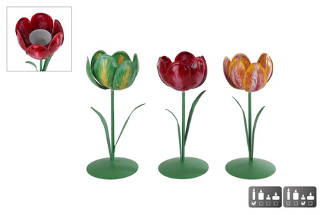 Kerzenständer Tulpe aus Metall 8x8x20cm