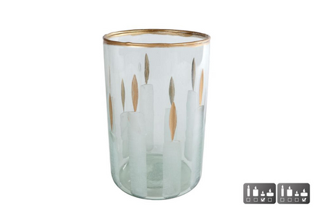 Theelichthouder candles l helder wit glas 10x10x15cm
