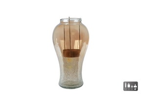 Vaas kandelaar markus s m houder goud glas 16x16x28cm