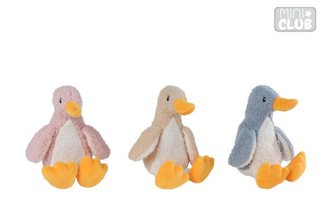 Mini Club Plüsch-Kuscheltier-Ente – Stofftier-Ente 18 cm, mehrfarbig.