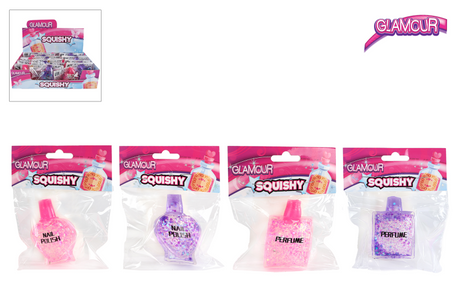 Glamour Squishy Quetschflasche Parfüm Nagellack 7 cm 2 sortiert