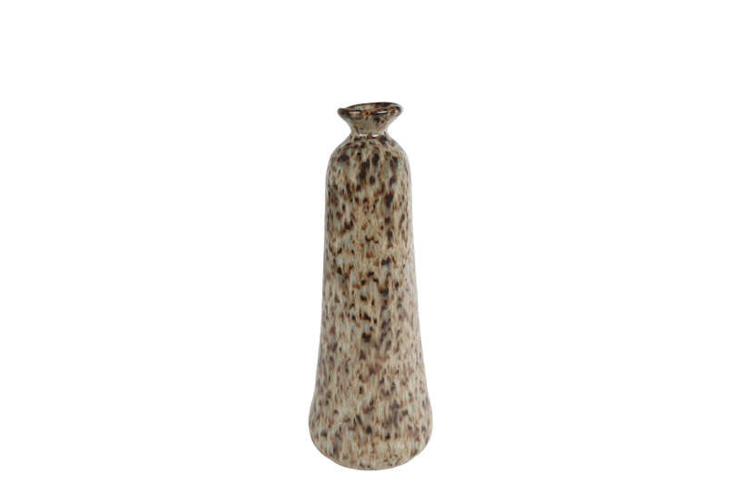 Vaas ragna s beige bruin aardew 11,5x11,5x30,5cm
