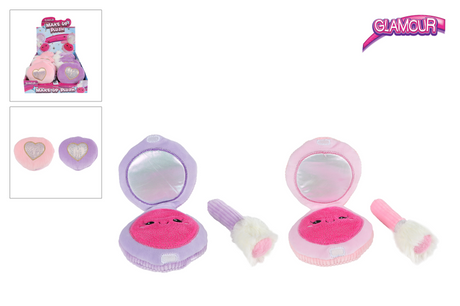 Glamour Puderdose Plüsch 2fach 10cm
