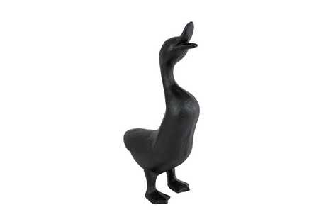 Skulptur Gans aus schwarzem Gusseisen 14,5x7,5x25cm