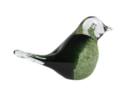 Skulptur Vogel grünes Glas 15x7x9,5cm